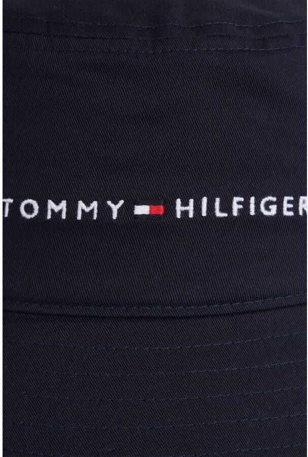 Tommy Hilfiger bucket hat met logo donkerblauw