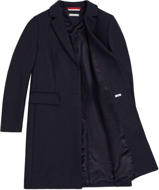 Tommy Hilfiger coat met wol donkerblauw