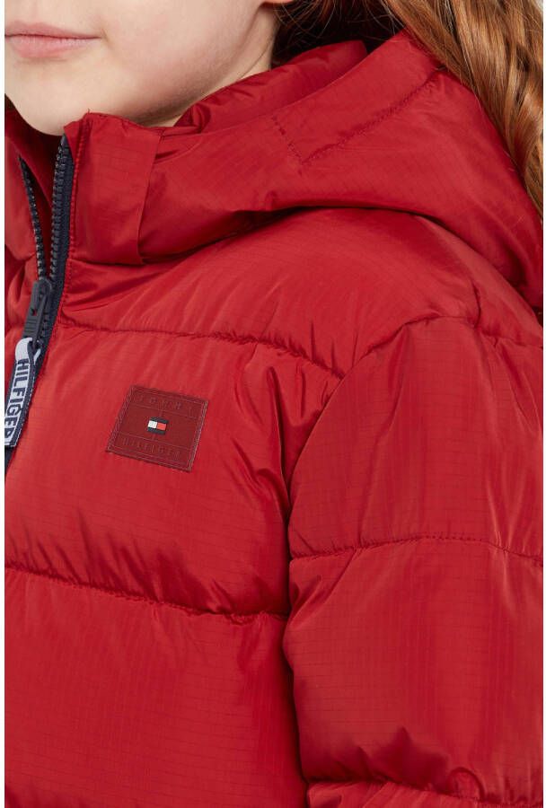 Tommy Hilfiger gewatteerde winterjas U ALASKA van gerecycled polyester rood
