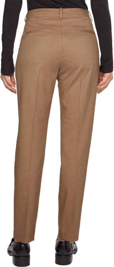 Tommy Hilfiger high waist straight fit pantalon van gerecycled polyester camel