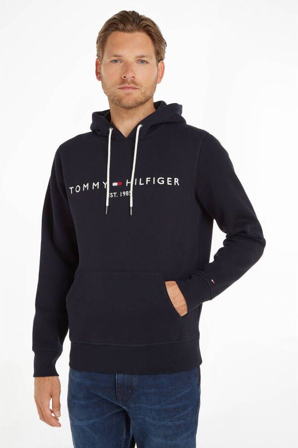 Tommy Hilfiger hoodie met logo donkerblauw