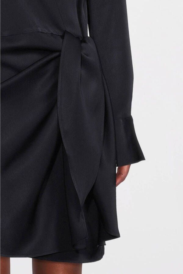 Tommy Hilfiger Avondjurk CREPE KNOTTED SHORT SHIRT DRESS met knoopdetail