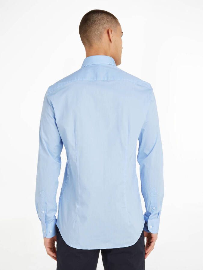 Tommy Hilfiger slim fit overhemd CORE CL FLEX POPLIN met logo light blue