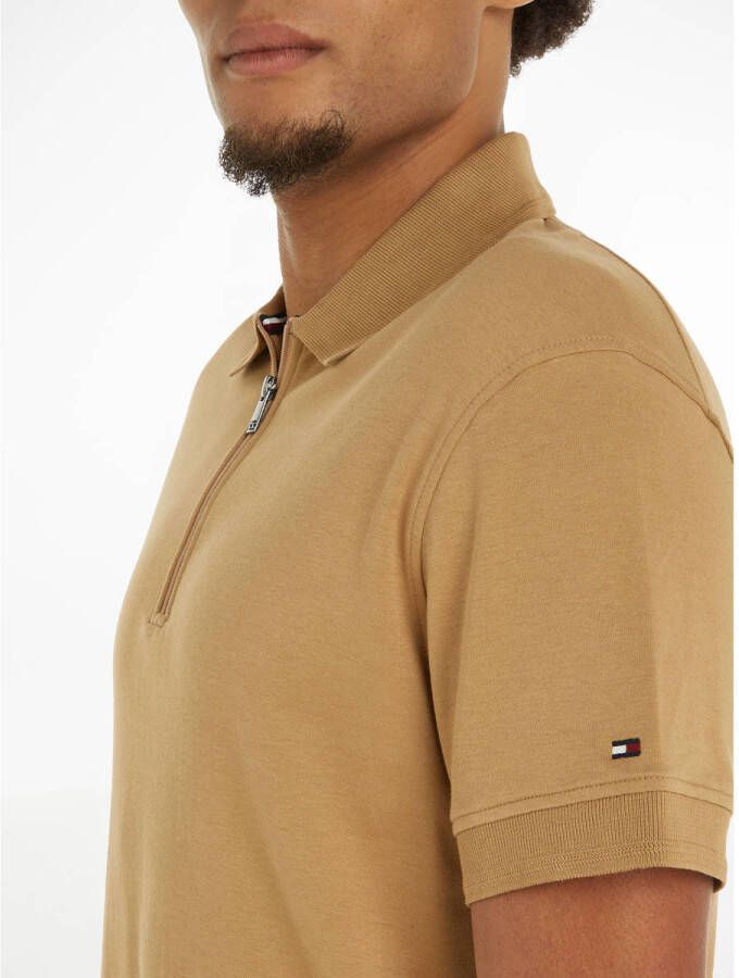 Tommy Hilfiger slim fit polo met ritssluiting countryside khaki