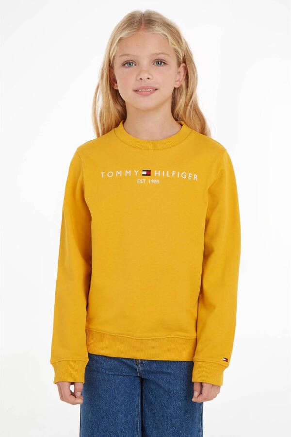 Tommy Hilfiger sweater U ESSENTIAL met logo goudgeel