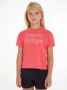 Tommy Hilfiger T-shirt met logo koraalrood Meisjes Katoen Ronde hals Logo 176 - Thumbnail 4