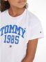 Tommy Hilfiger T-shirt met logo wit blauw Meisjes Katoen Ronde hals Logo 116 - Thumbnail 4