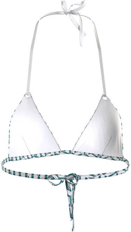 Tommy Hilfiger niet-voorgevormde triangel bikinitop met all over print wit groen