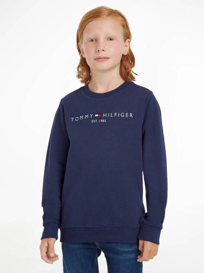 Tommy Hilfiger unisex sweater met logo donkerblauw