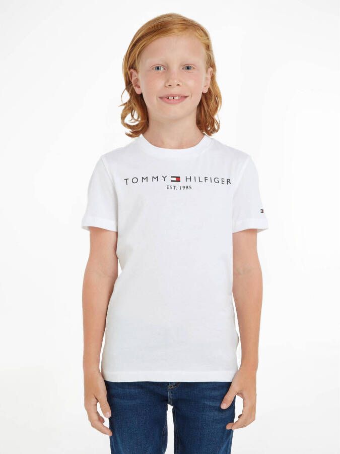 Tommy Hilfiger unisex T-shirt van biologisch katoen wit