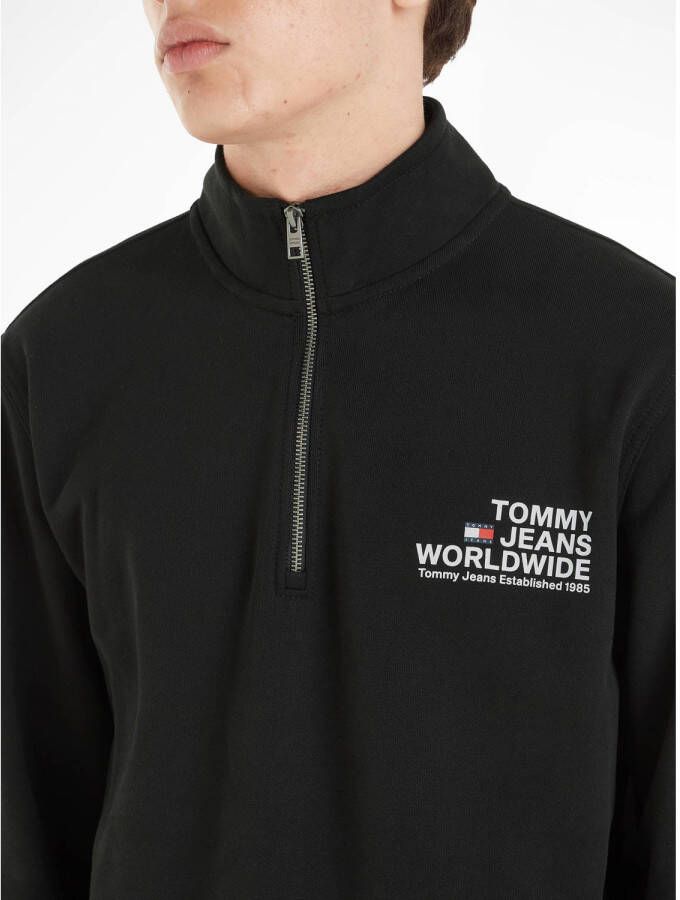 Tommy Jeans sweater met logo zwart