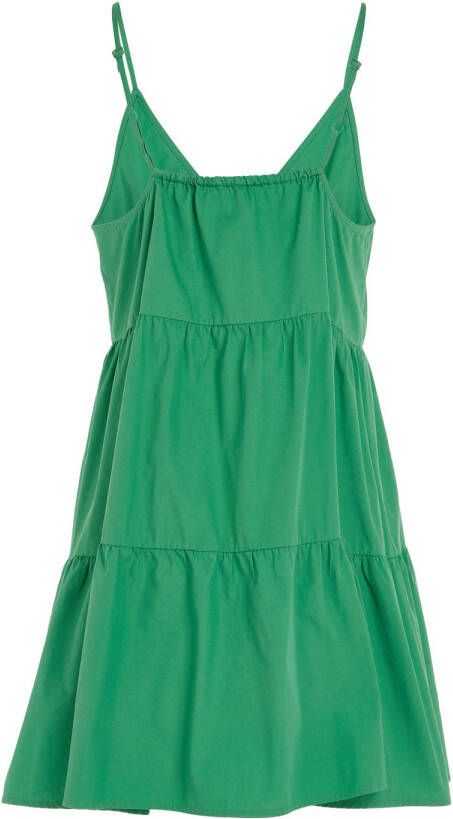 Tommy Jeans A-lijn jurk TJW POPLIN TIERED van biologisch katoen groen