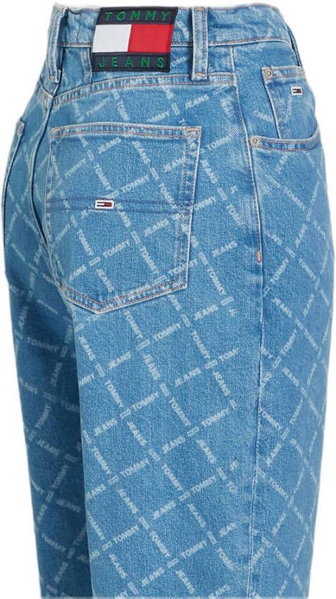 Tommy Jeans high waist mom jeans met logo blauw
