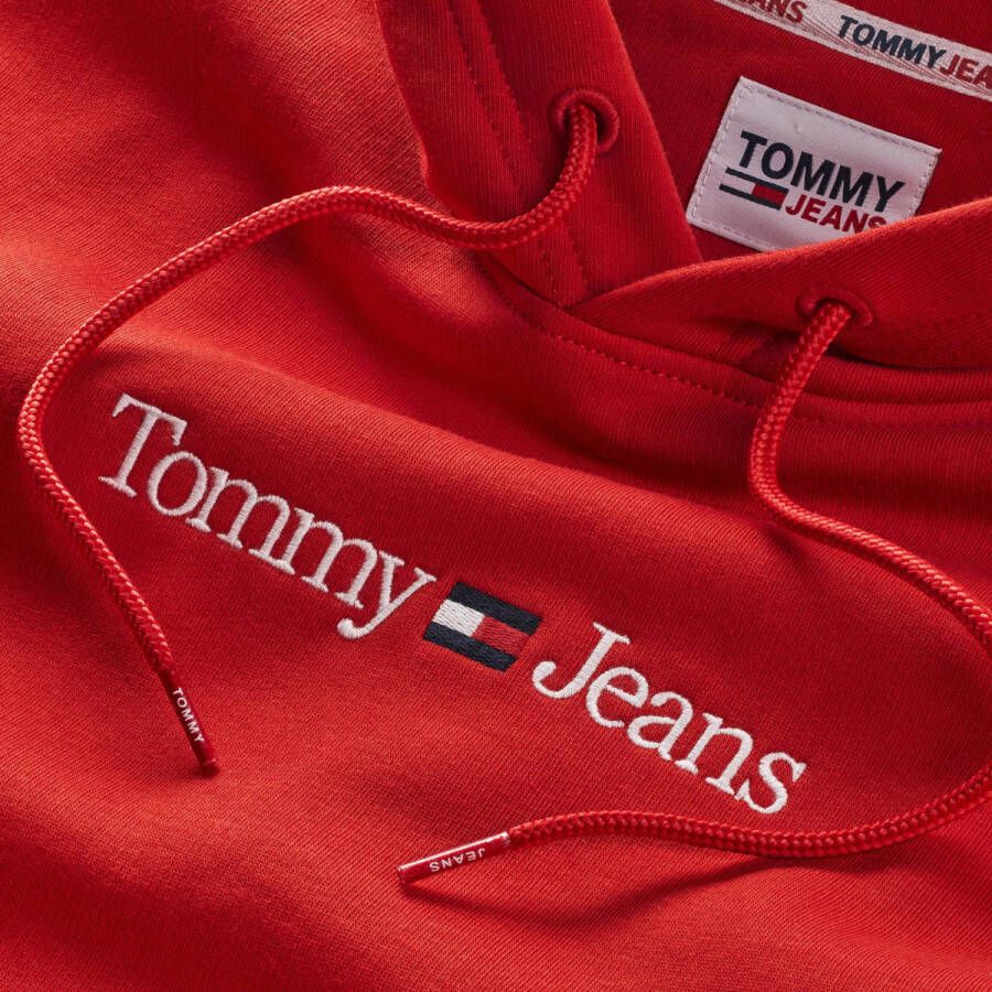 Tommy Jeans hoodie met logo deep crimson