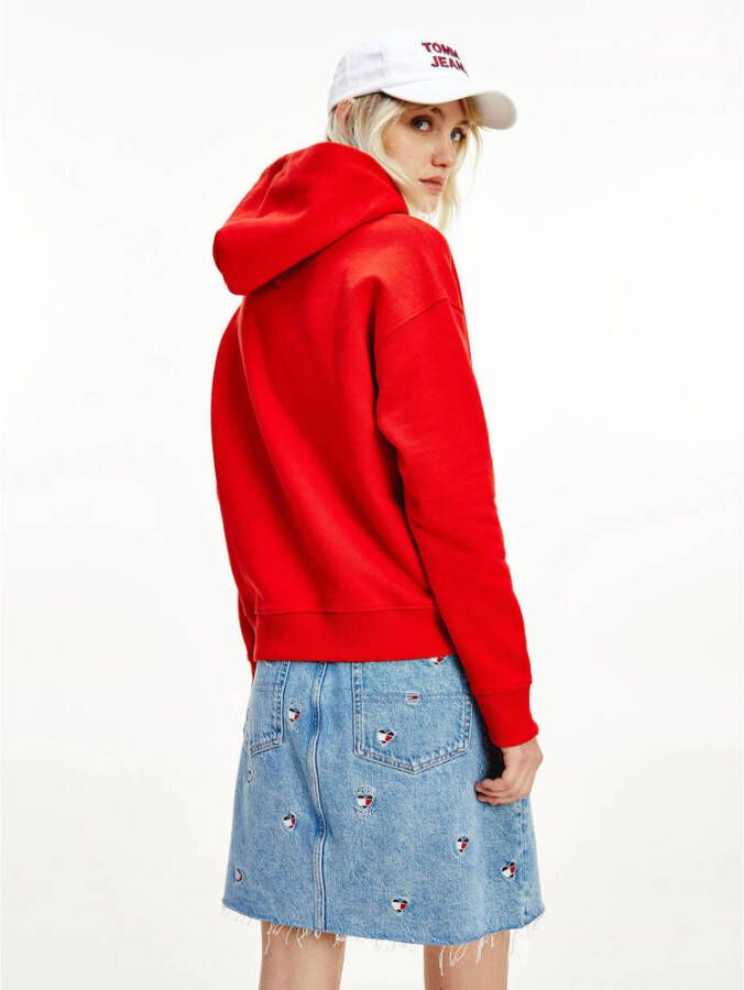 Tommy Jeans hoodie van biologisch katoen rood