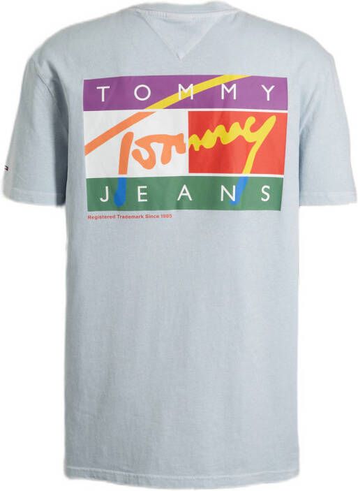 Tommy Jeans T-shirt met backprint shimmering blue