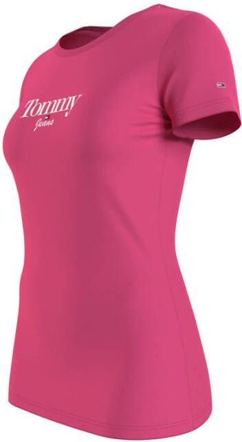 Tommy Jeans T-shirt met biologisch katoen roze