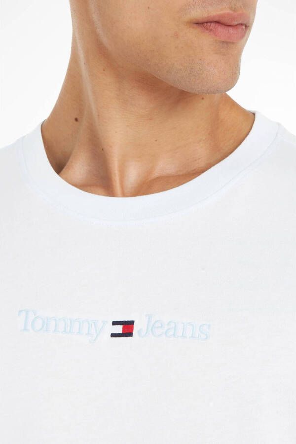 Tommy Jeans T-shirt met logo shimmering blue