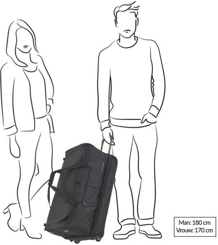 Travelite reistas Basics Wheeled Duffle 70 cm. zwart blauw