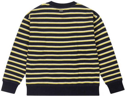 Tumble 'n Dry Mid gestreepte sweater Dribble van biologisch katoen navy geel