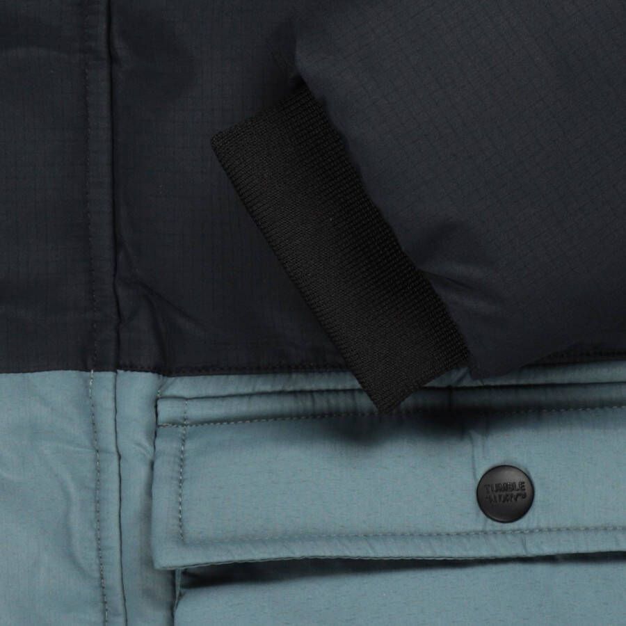 Tumble 'n Dry Mid gewatteerde winterjas Gstaad van gerecycled polyester grijs donkerblauw