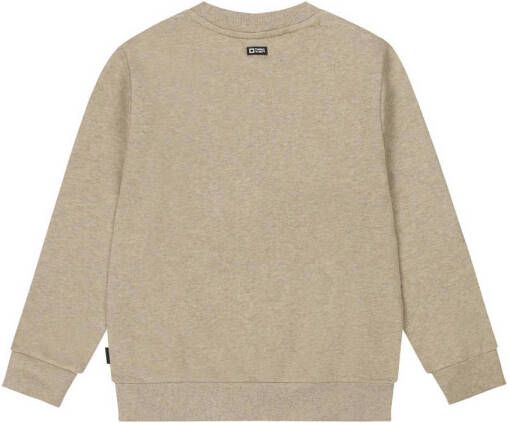 Tumble 'n Dry Mid sweater Explorer met printopdruk en 3D applicatie beige