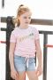 TYGO & vito gestreept T-shirt roze wit Meisjes Katoen Ronde hals Streep 110-116 - Thumbnail 2