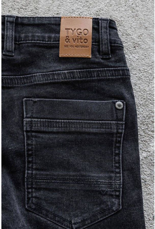 TYGO & vito skinny jeans Binq black denim Zwart Jongens Stretchdenim Effen 104 - Foto 3