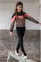 TYGO & vito sweater Sasja zwart bruin roze Meisjes Sweat (duurzaam) Ronde hals 104 - Thumbnail 3