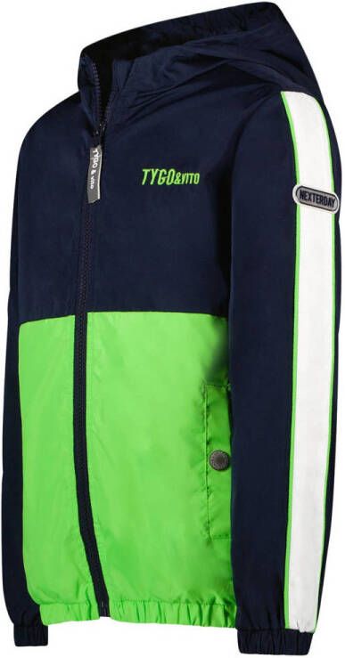 TYGO & vito zomerjas van polyester donkerblauw limegroen