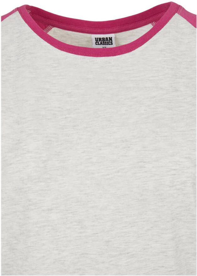 Urban Classics Curvy gemêleerd T-shirt lichtgrijs fuchsia