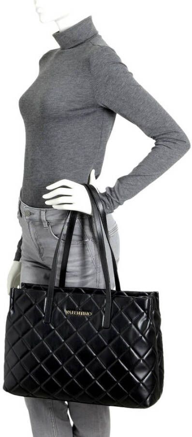 Valentino Bags doorgestikte shopper Ocarina zwart