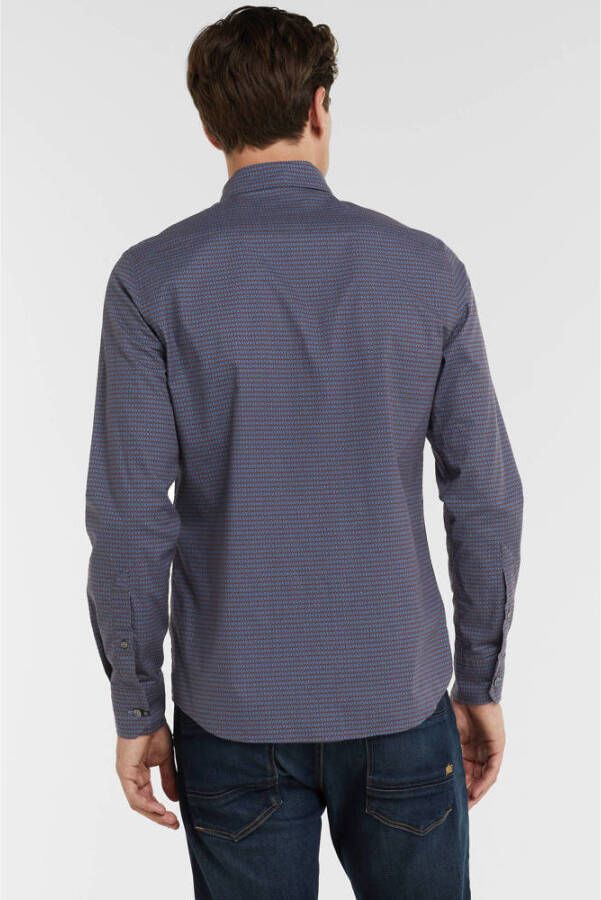 Vanguard regular fit overhemd met all over print 8255 donkerblauw