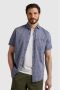 Vanguard Blauwe Casual Overhemd Short Sleeve Shirt Linen Cotton Blend - Thumbnail 7