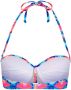 Venice Beach strapless bandeau bikinitop met all over print blauw roze - Thumbnail 3