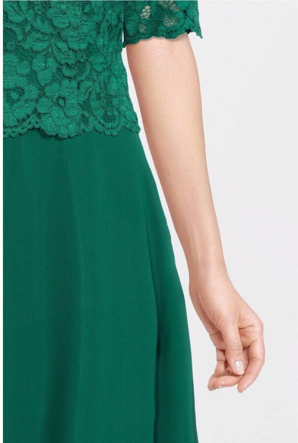 Vera Mont A-lijn jurk met kant groen
