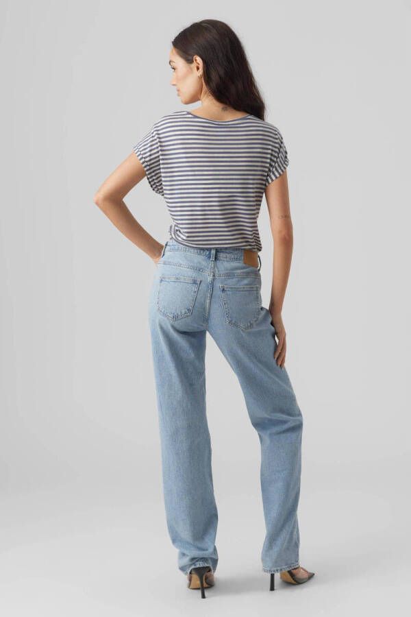 VERO MODA AWARE by gestreept T-shirt VMAVA blauw ecru