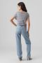 Vero Moda Shirt met ronde hals VMAVA PLAIN SS TOP STRIPE GA JRS NOOS - Thumbnail 3