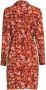 VERO MODA blousejurk VMAMELIA met all over print en ceintuur donkerrood oranje roze - Thumbnail 2