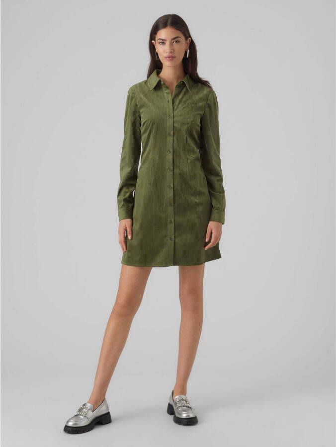 VERO MODA blousejurk VMTRIM met textuur groen - Foto 3