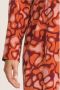 VERO MODA CURVE blousejurk VMAMELIA met all over print en ceintuur donkerrood oranje roze - Thumbnail 4