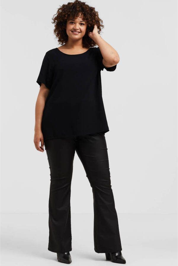 VERO MODA CURVE coated high waist flared jeans VMSIGA zwart