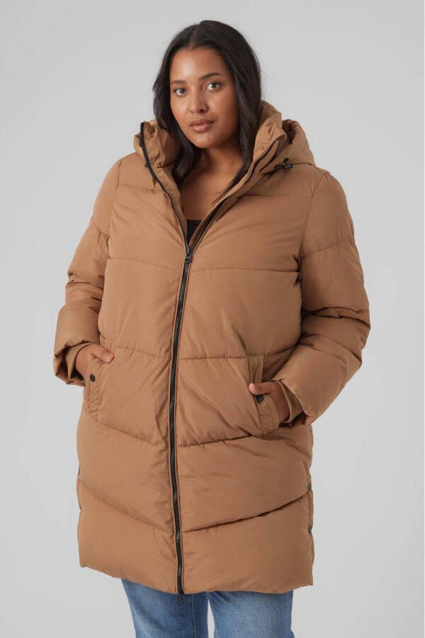 VERO MODA CURVE gewatteerde winterjas VMCHALSEY bruin