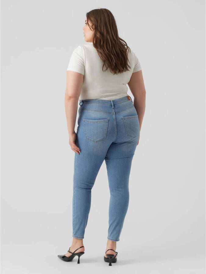 VERO MODA CURVE high waist skinny jeans light blue denim