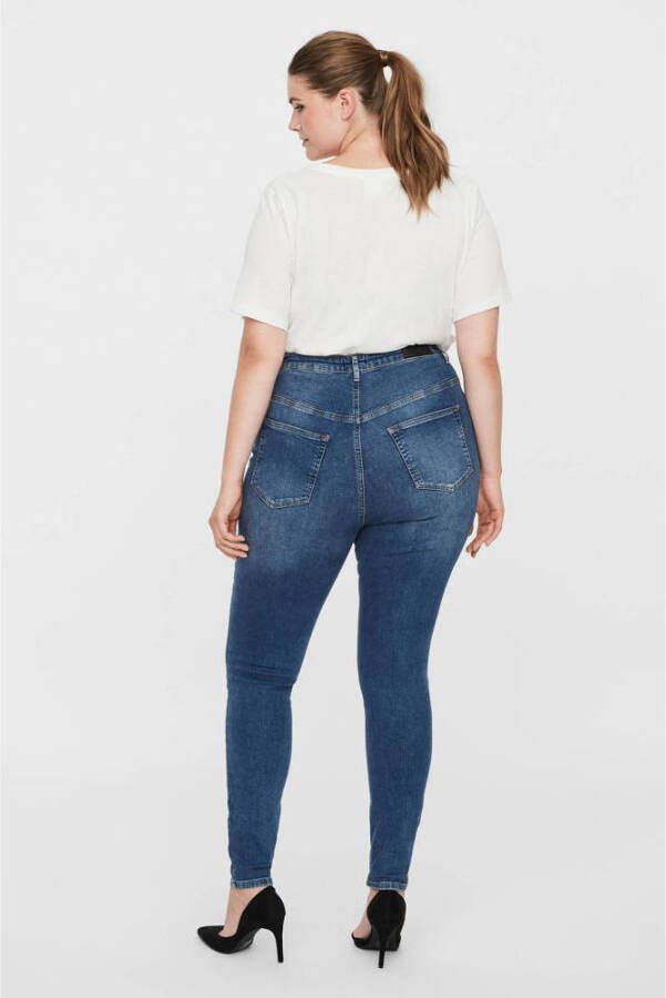 VERO MODA CURVE high waist skinny jeans VMLORA medium blue denim