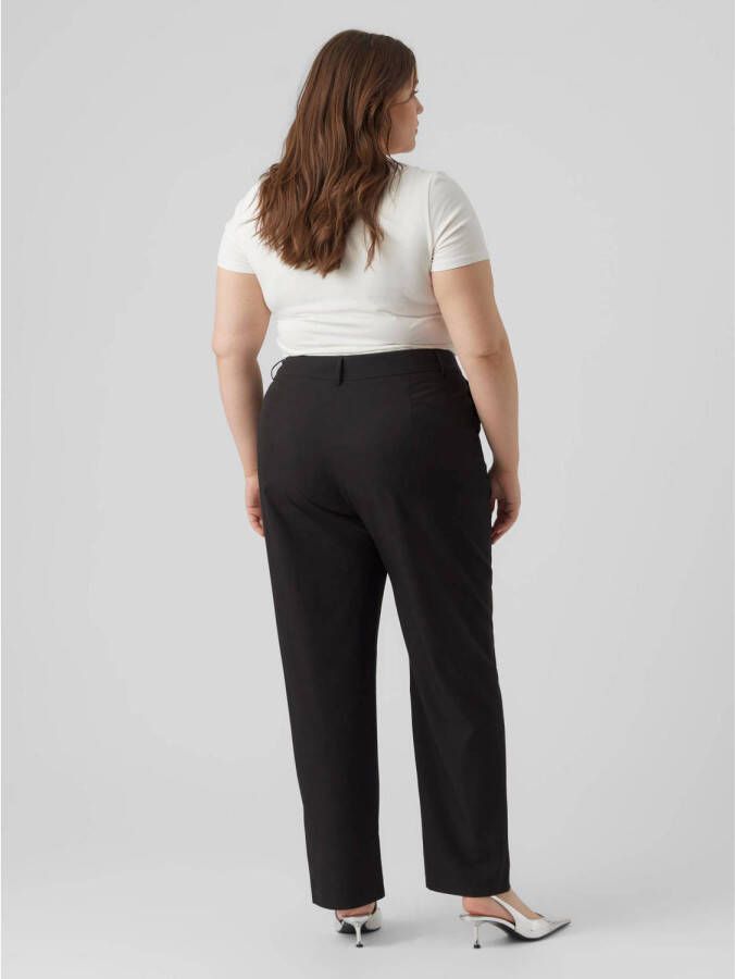 VERO MODA CURVE high waist straight fit pantalon VMZELDA zwart