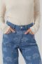 VERO MODA gebloemde high waist wide leg jeans VMLACE medium blue denim - Thumbnail 3
