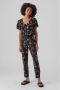 VERO MODA gebloemde top VMEASY zwart groen roze - Thumbnail 2