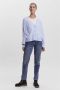 VERO MODA gebreid vest VMDOFFY van gerecycled polyester lichtblauw - Thumbnail 3