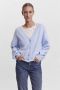 VERO MODA gebreid vest VMDOFFY van gerecycled polyester lichtblauw - Thumbnail 4